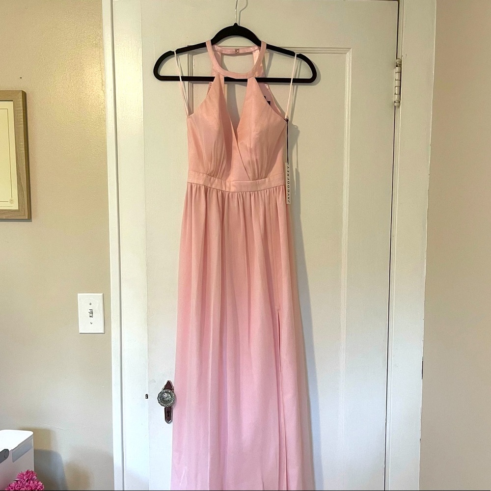 NWT Jay Godfrey Light Pink Silk Gown, Size XS